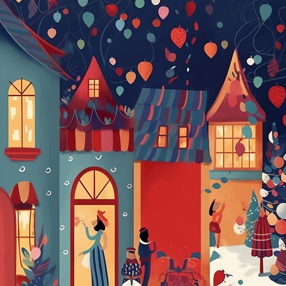 Fröhliche Weihnachten Cartoon-Charaktere Diamond Painting