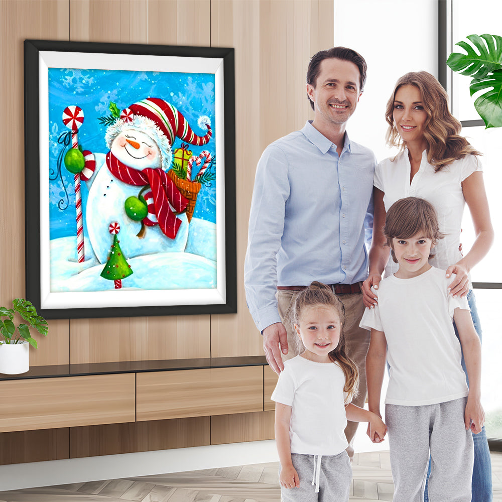 Fröhlicher Weihnachtsschneemann Diamond Painting