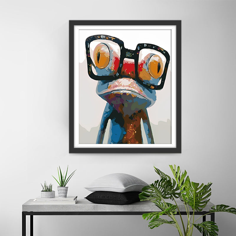 Frosch mit Brille Diamond Painting