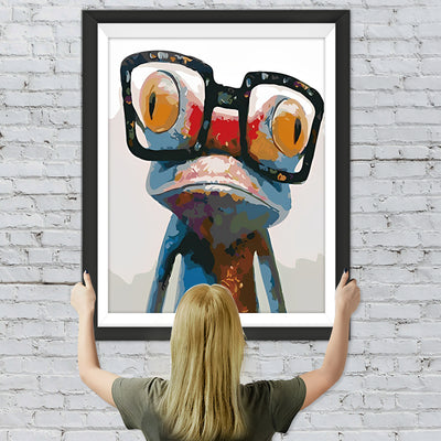 Frosch mit Brille Diamond Painting