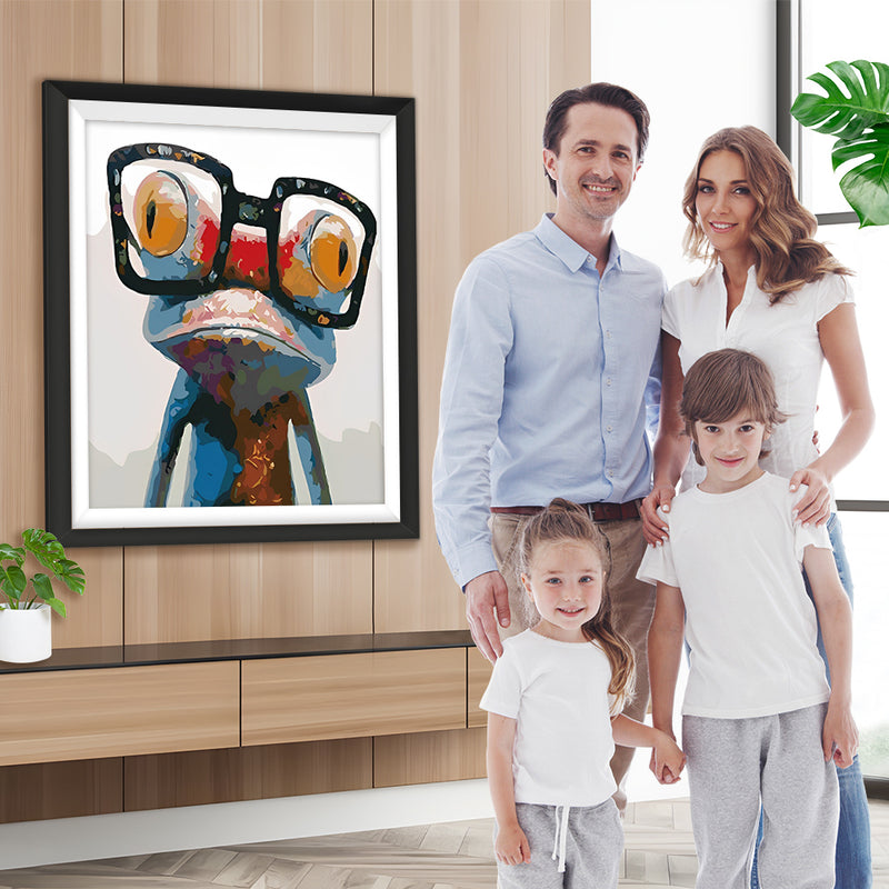 Frosch mit Brille Diamond Painting