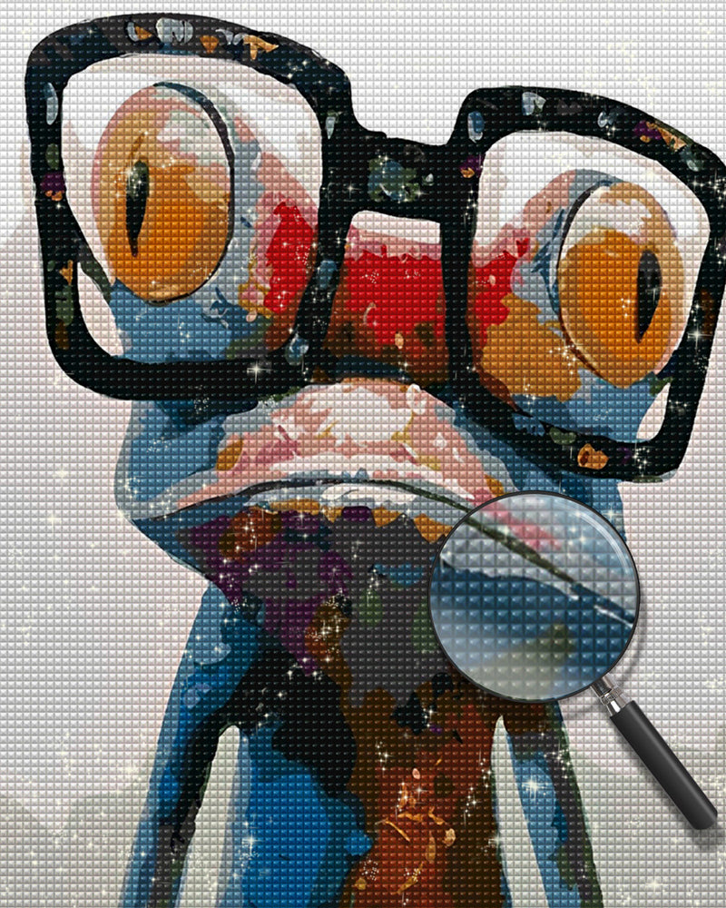 Frosch mit Brille Diamond Painting