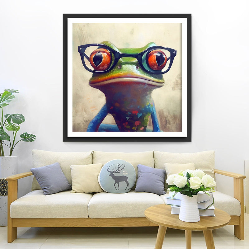Frosch mit Brille Diamond Painting