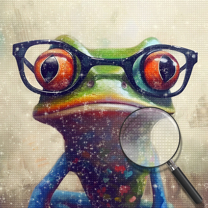 Frosch mit Brille Diamond Painting