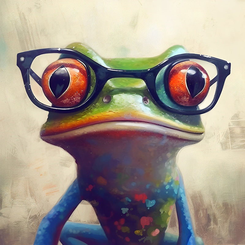 Frosch mit Brille Diamond Painting