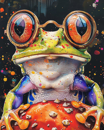 Frosch mit großen roten Augen Diamond Painting