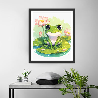 Frosch mit Lotus Diamond Painting