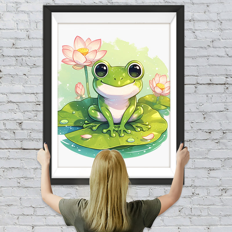 Frosch mit Lotus Diamond Painting