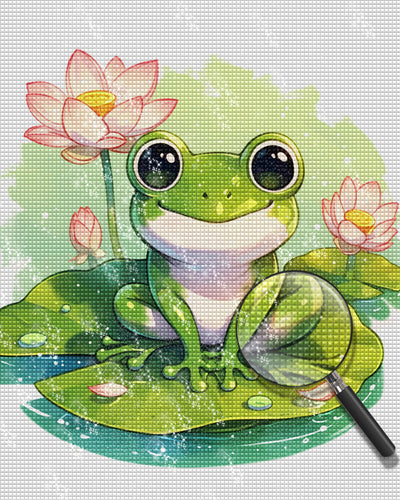 Frosch mit Lotus Diamond Painting