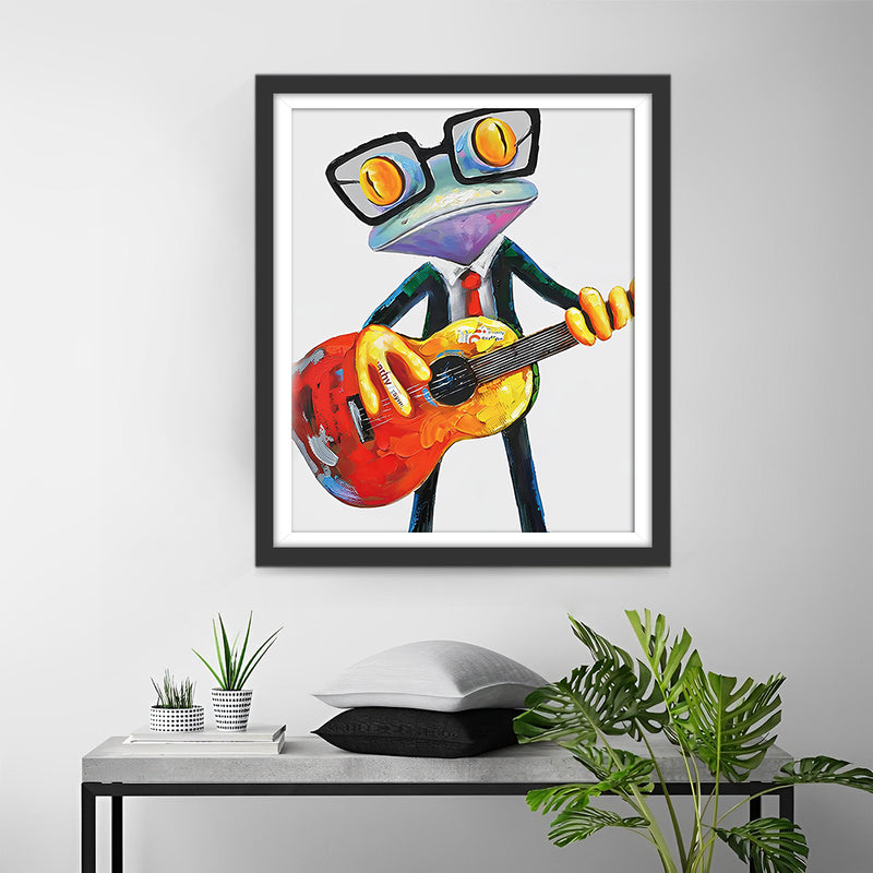 Frosch spielt Guita Diamond Painting