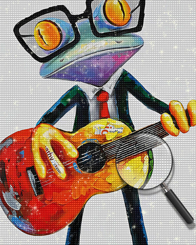 Frosch spielt Guita Diamond Painting