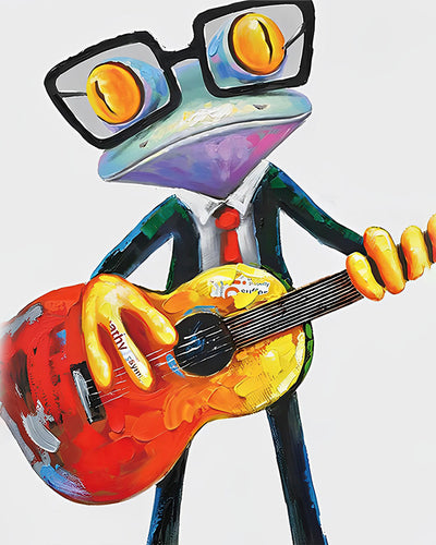 Frosch spielt Guita Diamond Painting