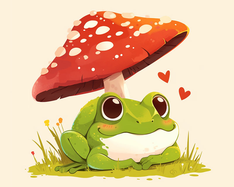 Frosch und Pilz Diamond Painting