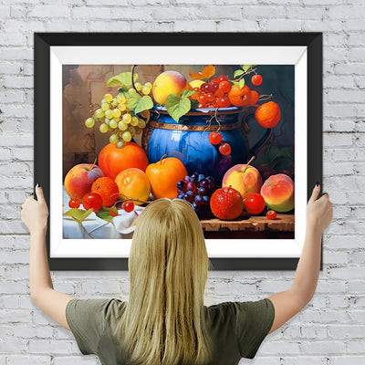 Früchte und blaue Dose Diamond Painting