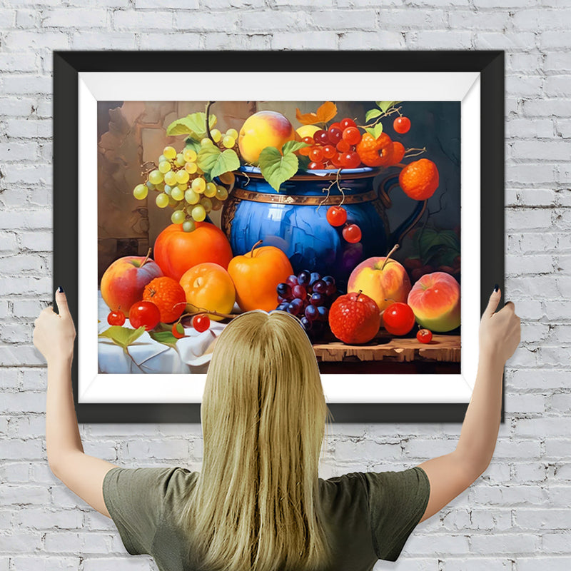 Früchte und blaue Dose Diamond Painting