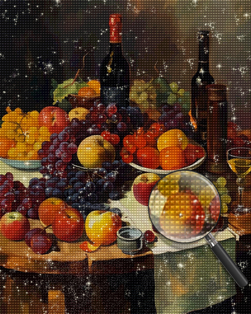 Früchte und Wein Diamond Painting