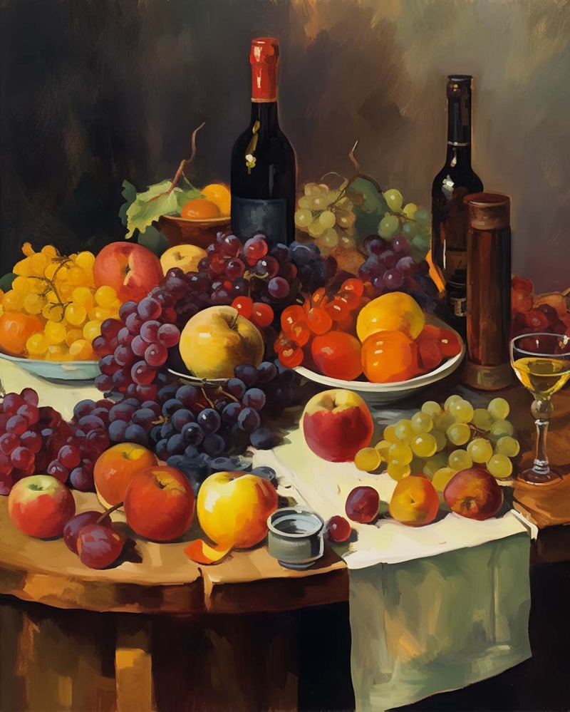 Früchte und Wein Diamond Painting