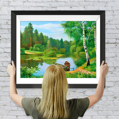 Frühlingslandschaft im Wald Diamond Painting