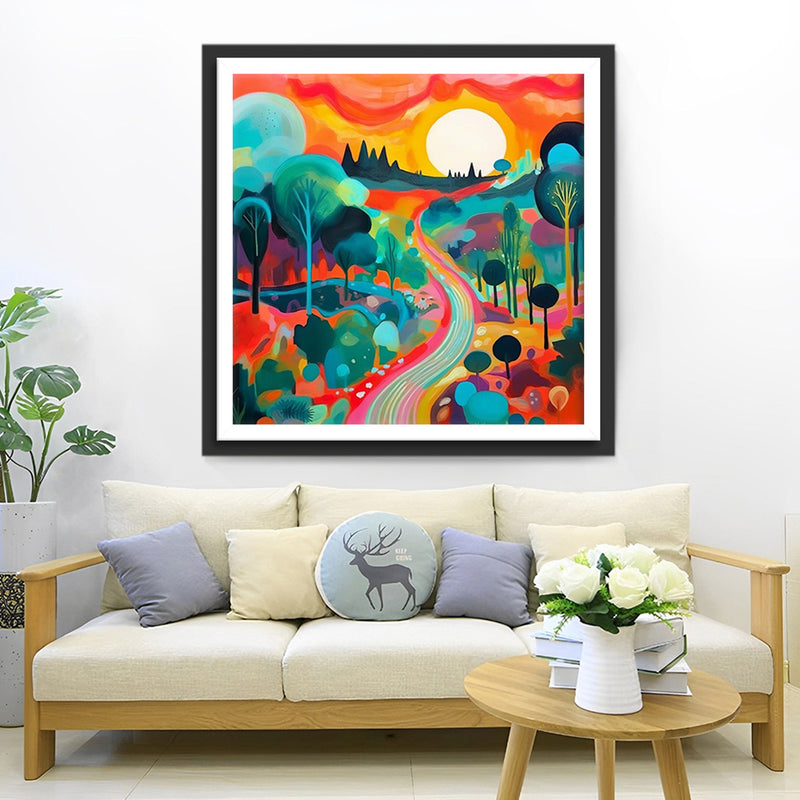 Frühling Cartoon Felder Diamond Painting