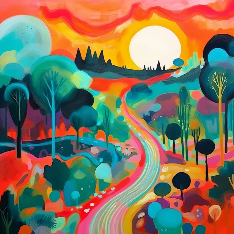 Frühling Cartoon Felder Diamond Painting