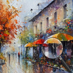 Fußgänger in der Stadt im Regen Diamond Painting
