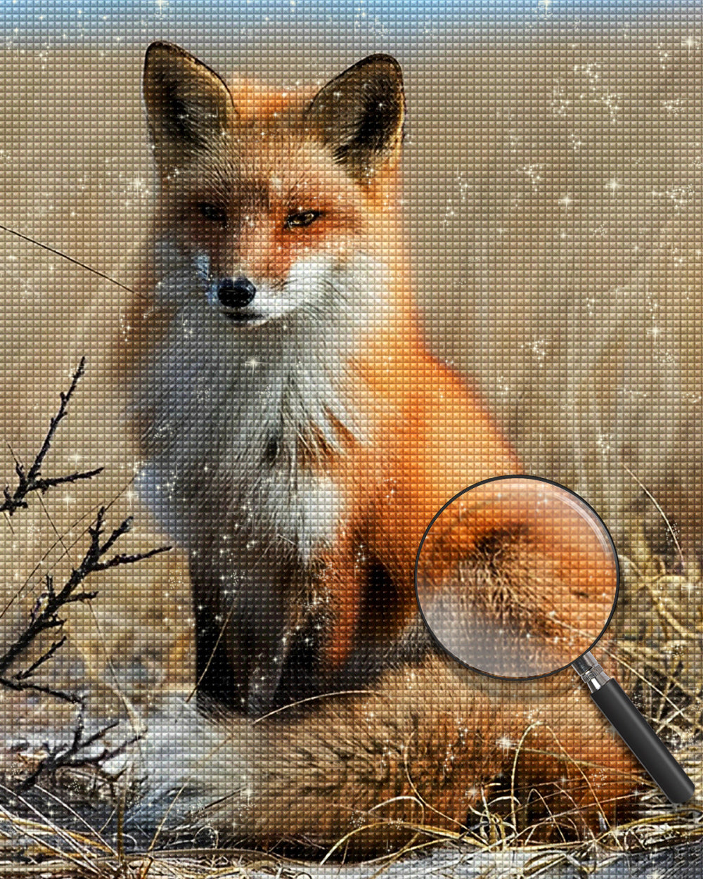 Fuchs auf Herbstgrasland Diamond Painting
