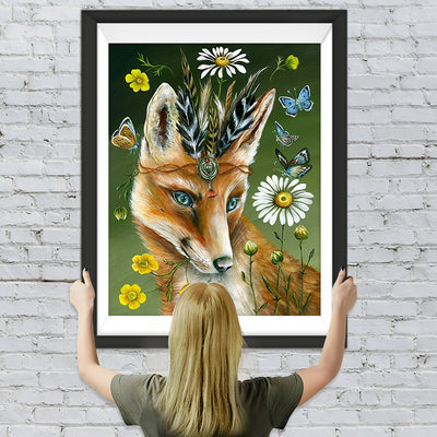 Fuchs Blumen Schmetterlinge Diamond Painting