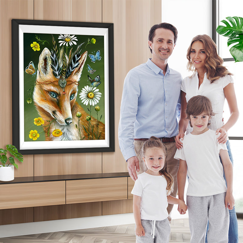 Fuchs Blumen Schmetterlinge Diamond Painting