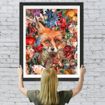 Fuchs inmitten bunter Blumen Diamond Painting