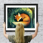 Fuchs schläft im Gras Diamond Painting