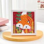 Fuchs und Blümchen Mini-Kristallpünktchen Diamond Painting