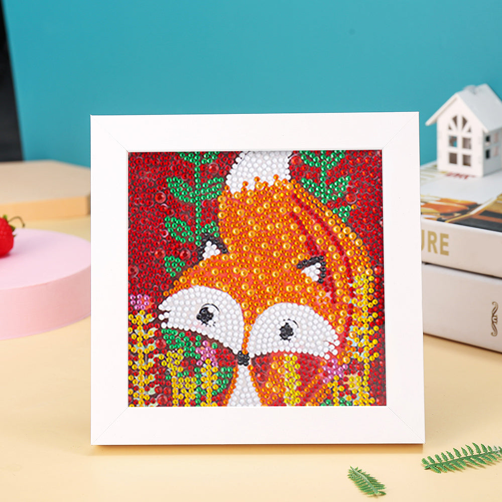 Fuchs und Blümchen Mini-Kristallpünktchen Diamond Painting