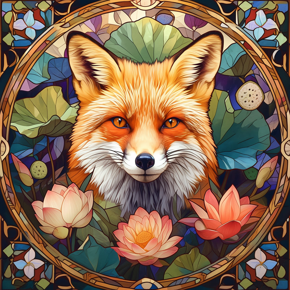 Fuchs und Lotus Diamond Painting