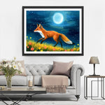 Fuchs und Mond in freier Wildbahn Diamond Painting