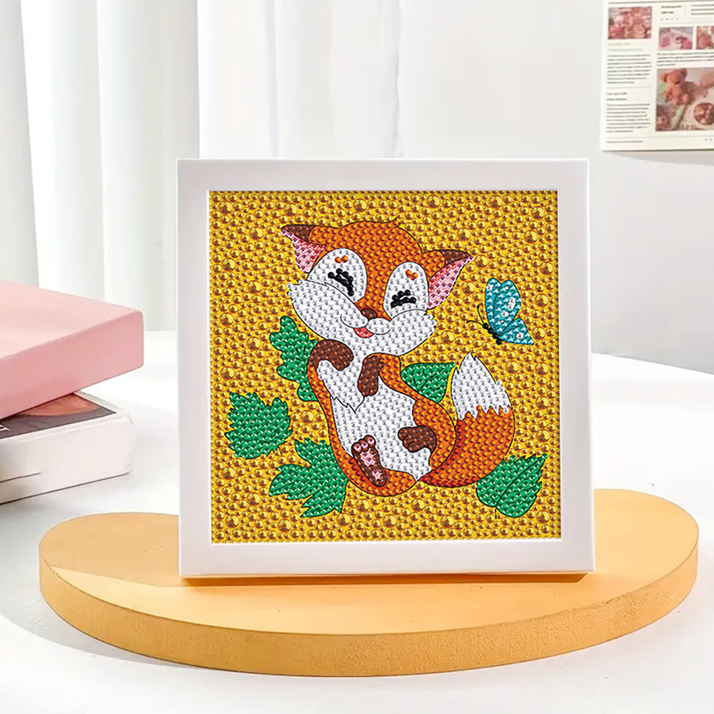Fuchs und Schmetterling Mini-Kristallpünktchen Diamond Painting
