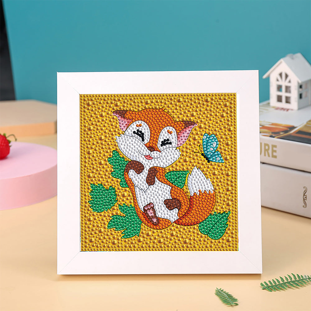 Fuchs und Schmetterling Mini-Kristallpünktchen Diamond Painting