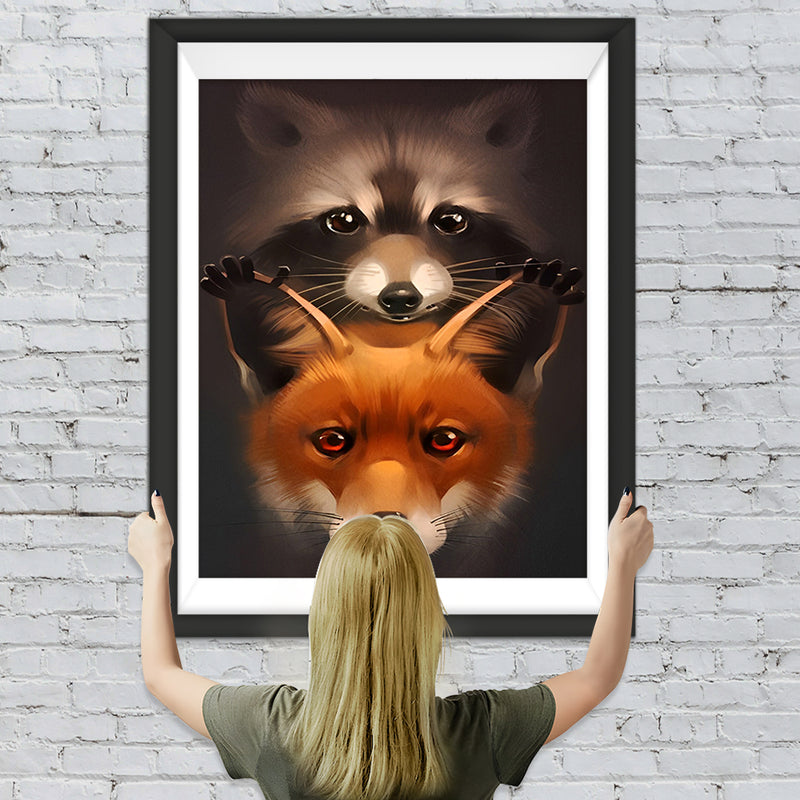 Fuchs und Waschbär Diamond Painting