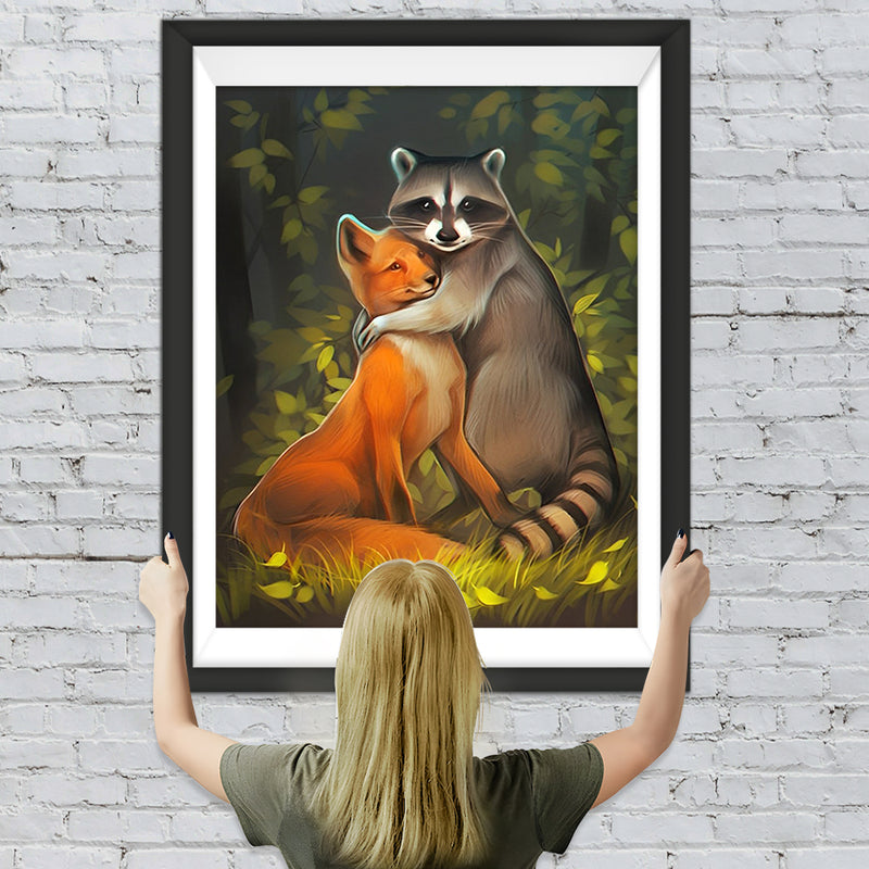 Fuchs und Waschbär Diamond Painting