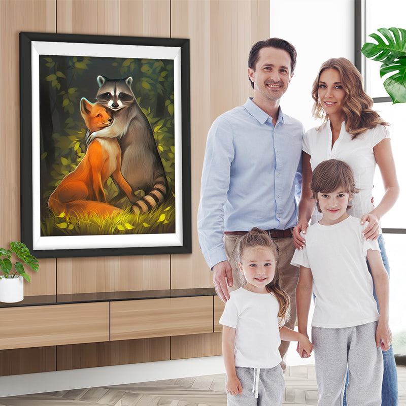 Fuchs und Waschbär Diamond Painting