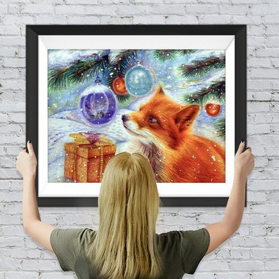 Fuchs und Weihnachtsgeschenk Diamond Painting