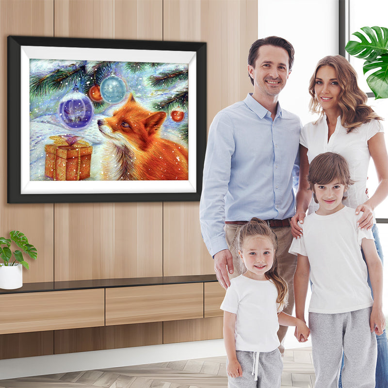 Fuchs und Weihnachtsgeschenk Diamond Painting