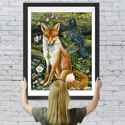 Fuchs Vogel Blumen Diamond Painting