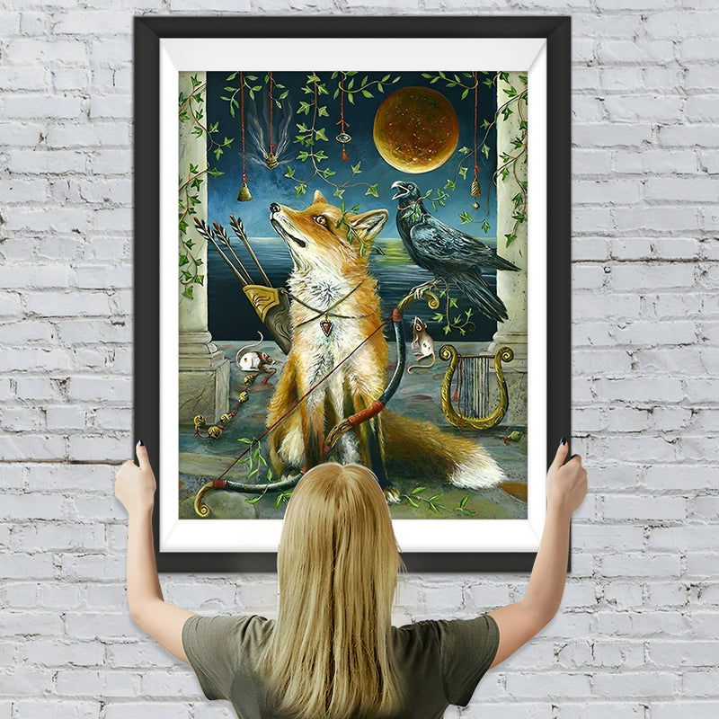 Fuchs Vogel Mond Diamond Painting