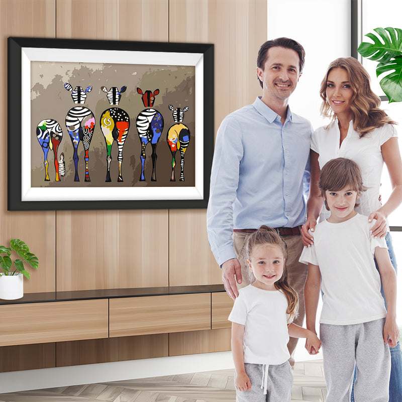 Fünf Graffitizebras Diamond Painting