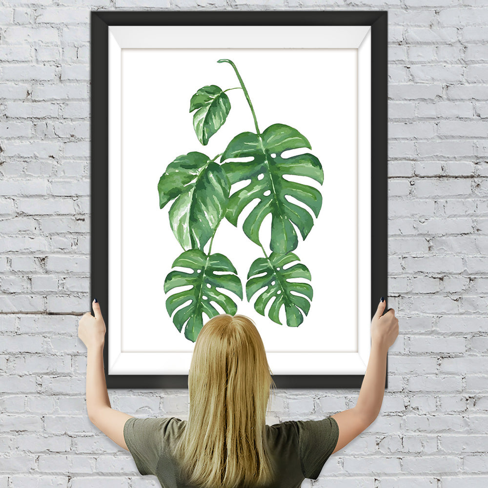 Fünf Monstera Blätter Diamond Painting