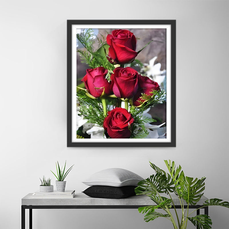 Fünf rote Rosen Diamond Painting