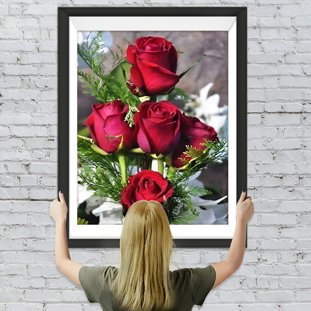 Fünf rote Rosen Diamond Painting
