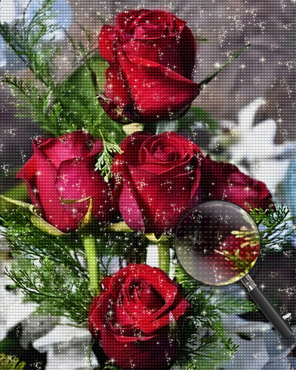 Fünf rote Rosen Diamond Painting