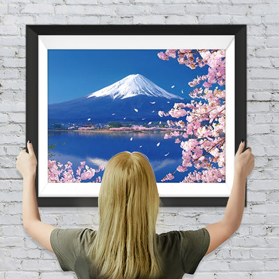 Fuji und Kirschblüten Diamond Painting