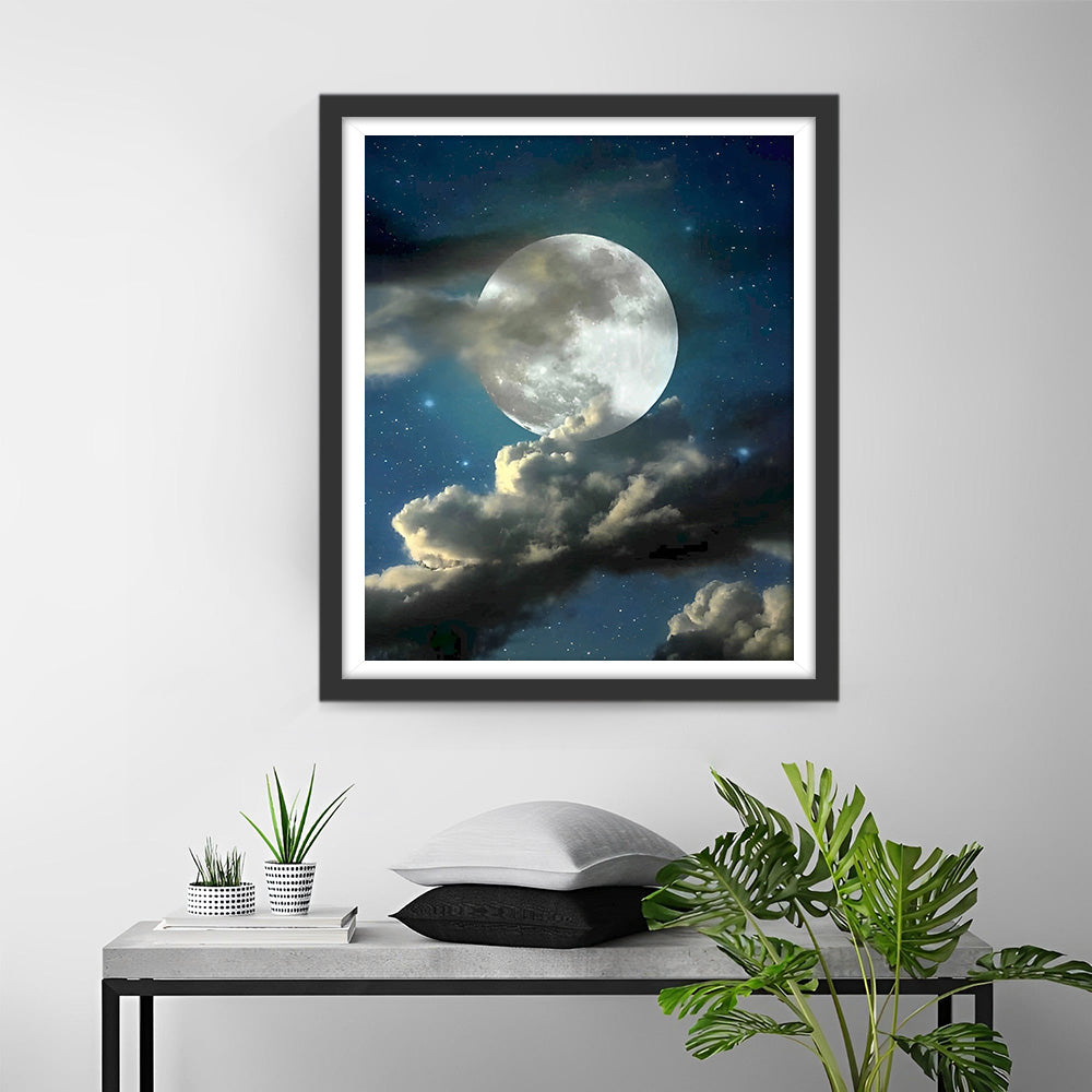 Full Moon and Clouds Diamond Painting
